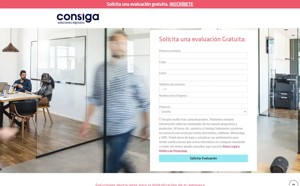 Sitio web de Consiga Soluciones Digitales