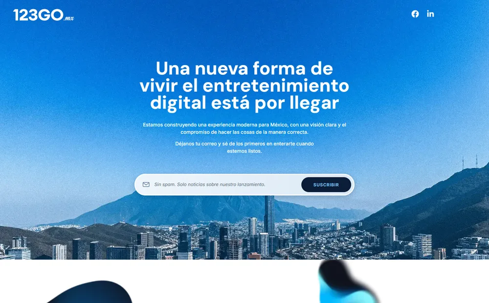 Landing de lanzamiento de 123GO.mx