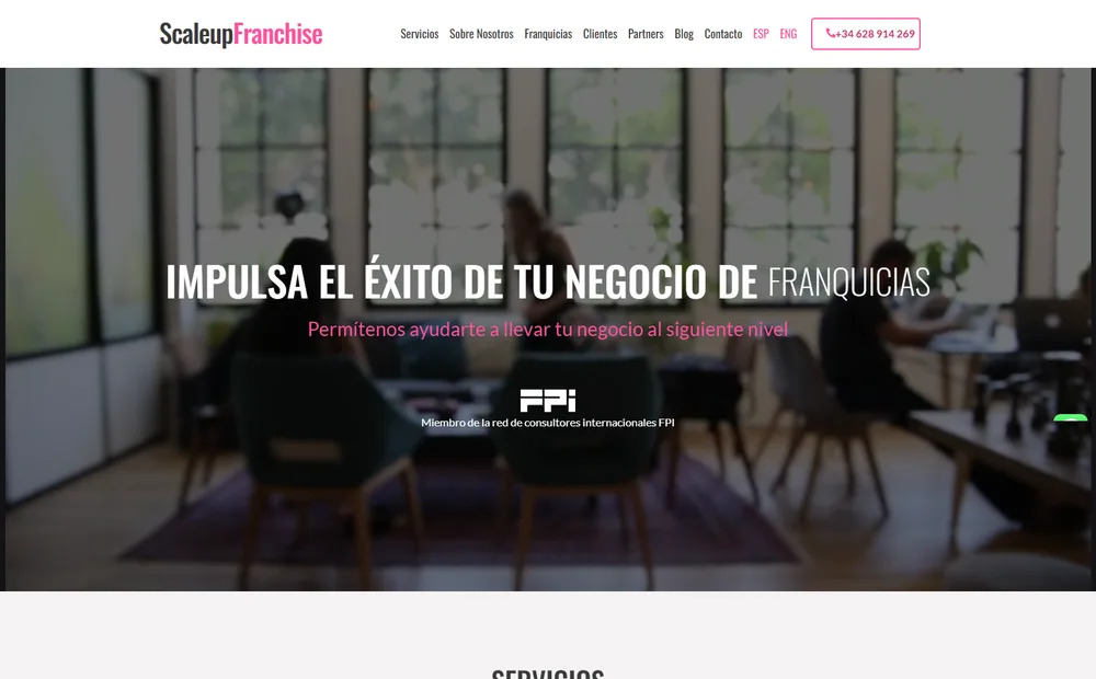 Sitio web de Scaleup Franchise
