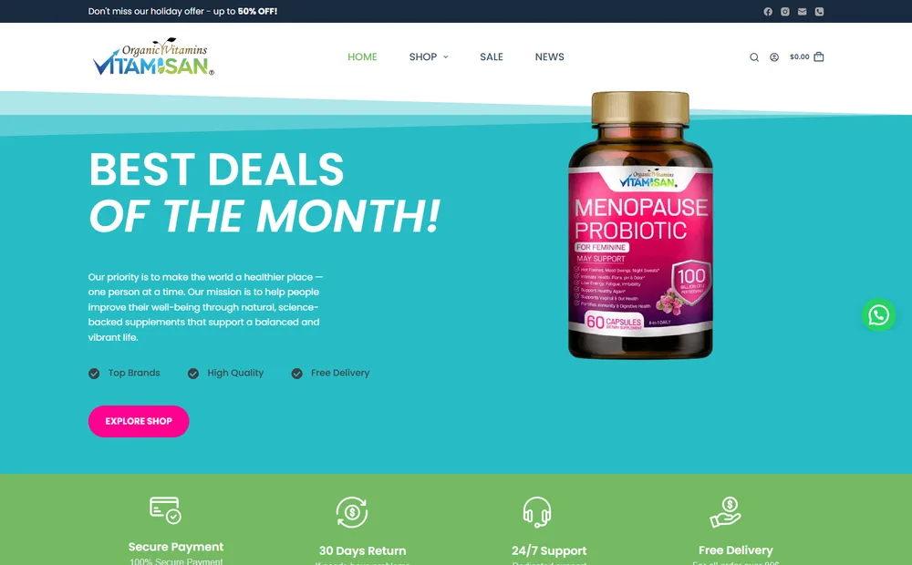 Sitio web de Vitamisan