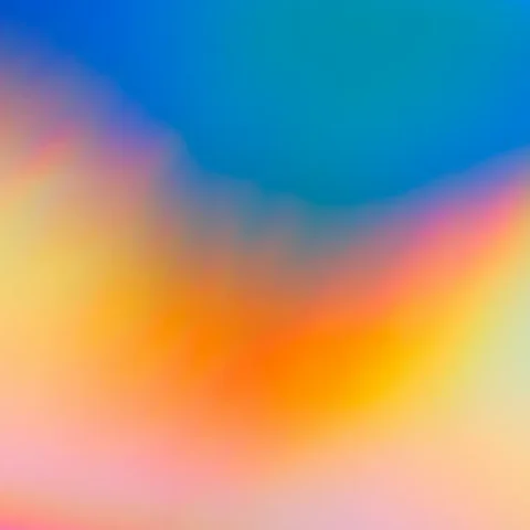 Degradado abstracto de luz holográfica en tonos azul, naranja y rosa