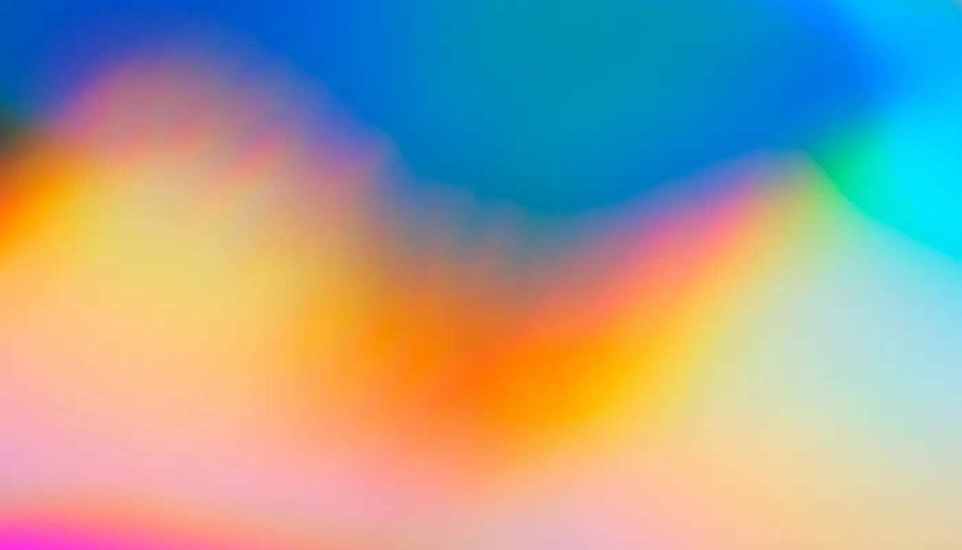 Degradado abstracto de luz holográfica en tonos azul, naranja y rosa